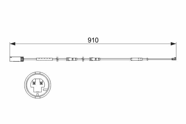 Výstrażný kontakt opotrebenia brzdového oblożenia BOSCH