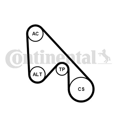 Ozubený klinový remeň - Sada CONTINENTAL CTAM