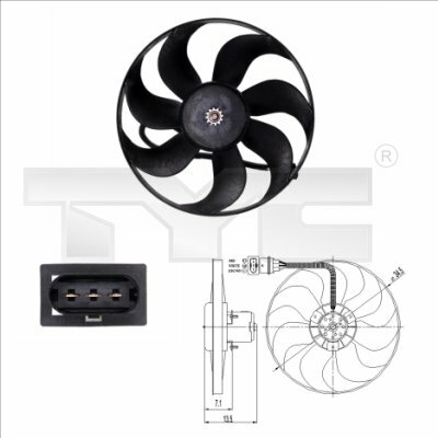 Ventilátor chladenia motora TYC