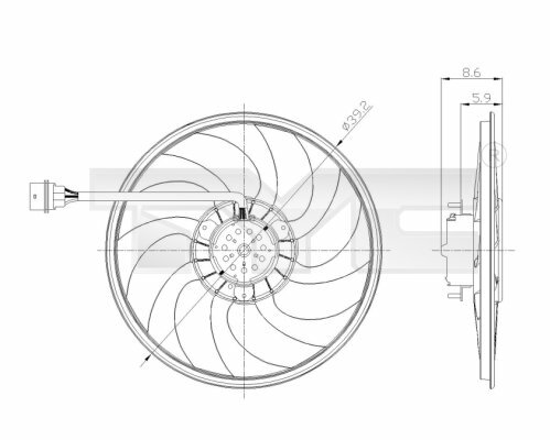 Ventilátor chladenia motora TYC