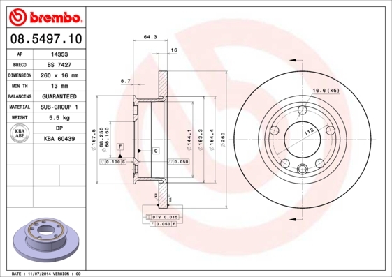 Brzdový kotúč BREMBO