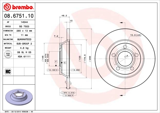 Brzdový kotúč BREMBO