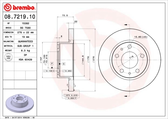 Brzdový kotúč BREMBO