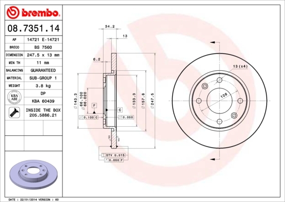 Brzdový kotúč BREMBO