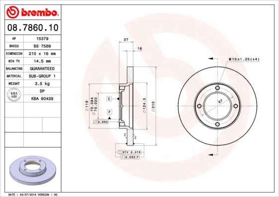 Brzdový kotúč BREMBO