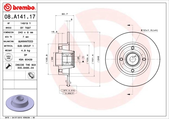 Brzdový kotúč BREMBO