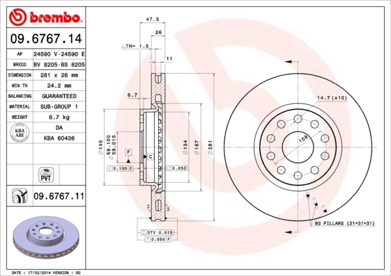 Brzdový kotúč BREMBO