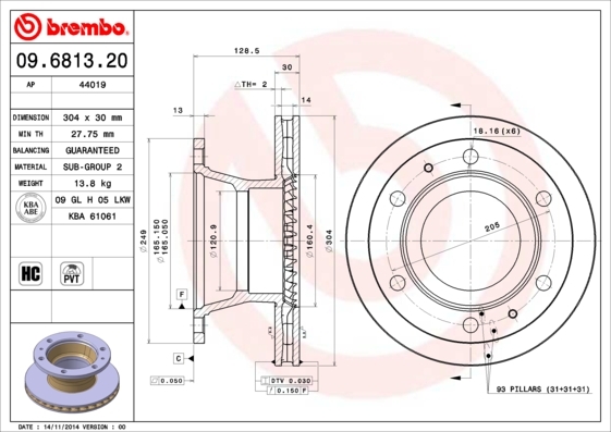 Brzdový kotúč BREMBO