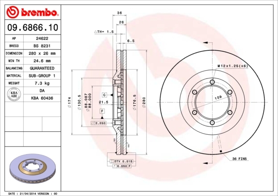 Brzdový kotúč BREMBO