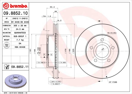 Brzdový kotúč BREMBO