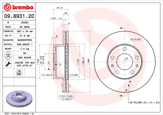 Brzdový kotúč BREMBO