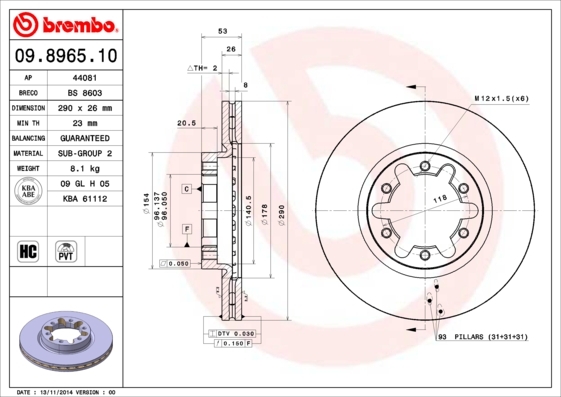 Brzdový kotúč BREMBO