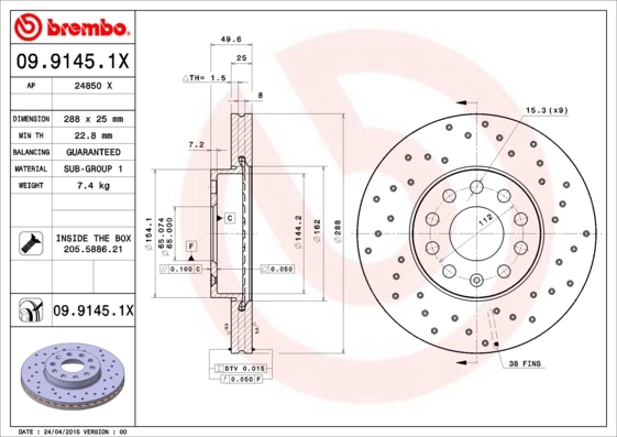 Brzdový kotúč BREMBO