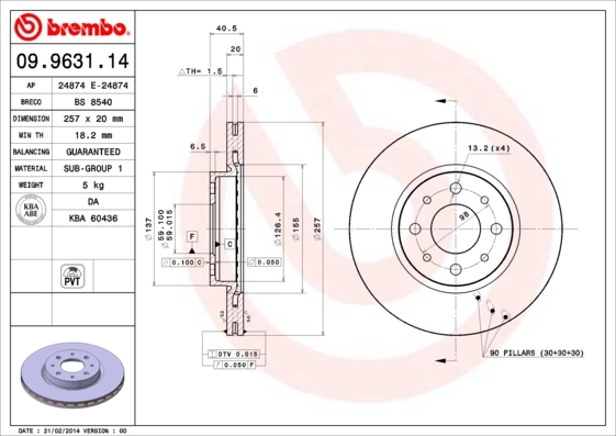 Brzdový kotúč BREMBO