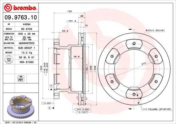 Brzdový kotúč BREMBO