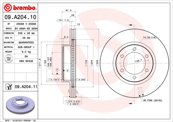 Brzdový kotúč BREMBO