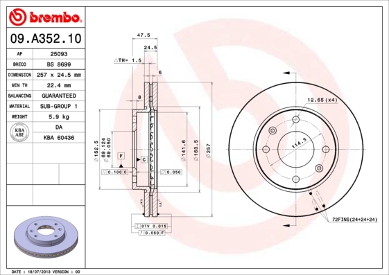 Brzdový kotúč BREMBO