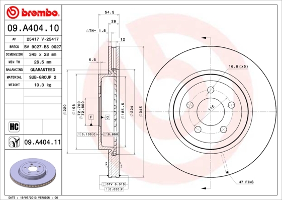 Brzdový kotúč BREMBO