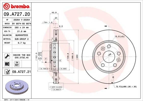 Brzdový kotúč BREMBO