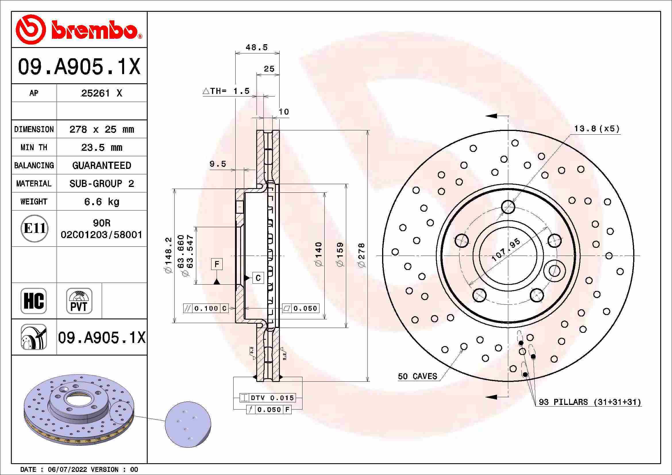 Brzdový kotúč BREMBO