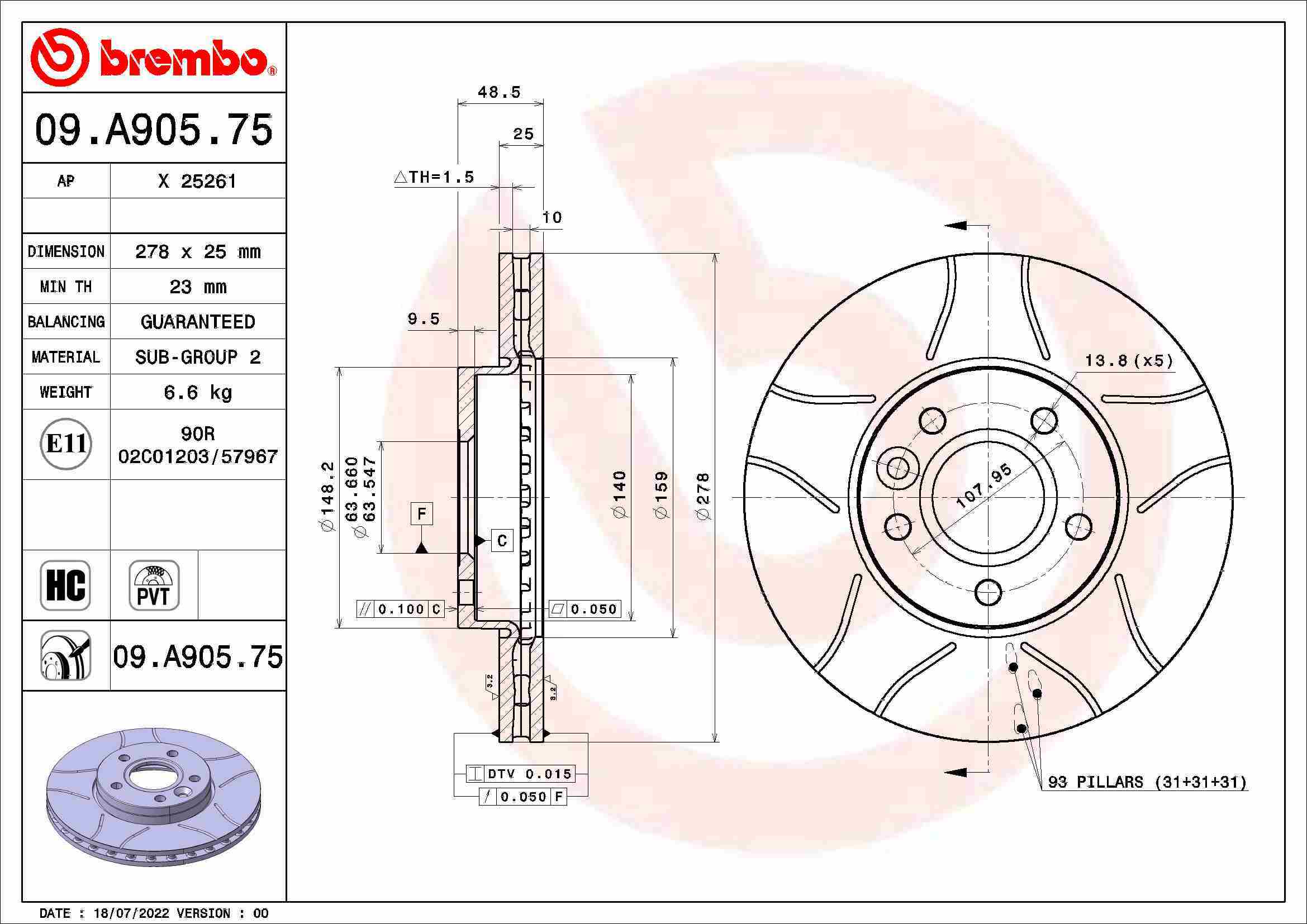 Brzdový kotúč BREMBO