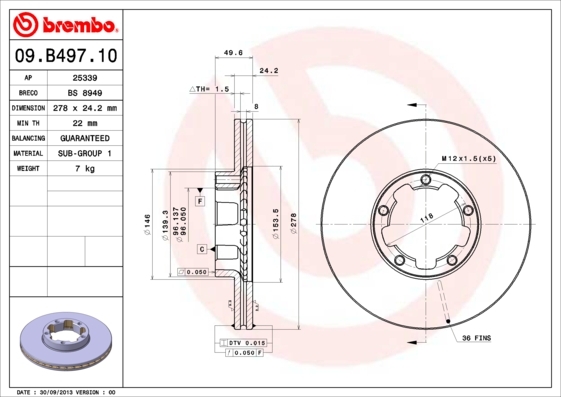 Brzdový kotúč BREMBO