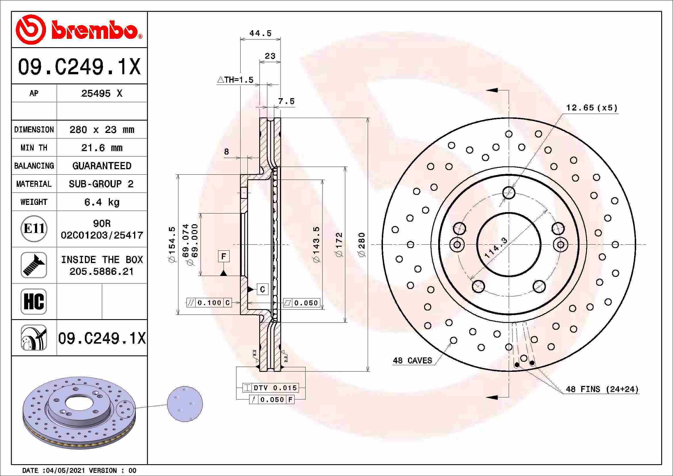 Brzdový kotúč BREMBO