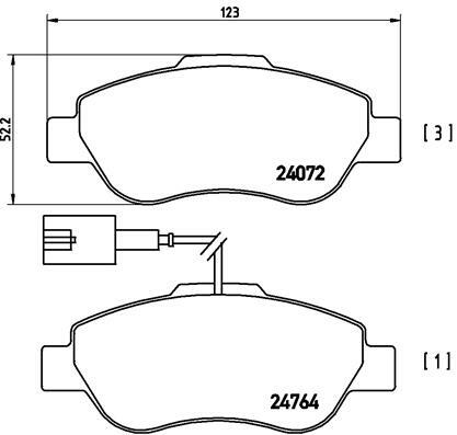 Sada brzdových platničiek kotúčovej brzdy BREMBO