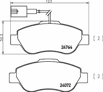 Sada brzdových platničiek kotúčovej brzdy BREMBO