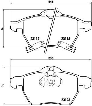 Sada brzdových platničiek kotúčovej brzdy BREMBO