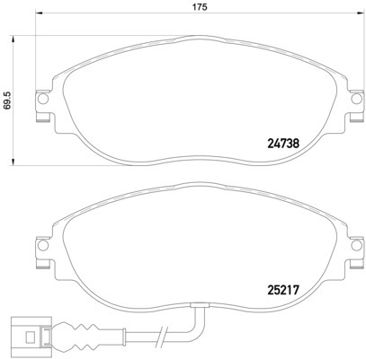 Sada brzdových platničiek kotúčovej brzdy BREMBO