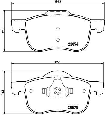 Sada brzdových platničiek kotúčovej brzdy BREMBO