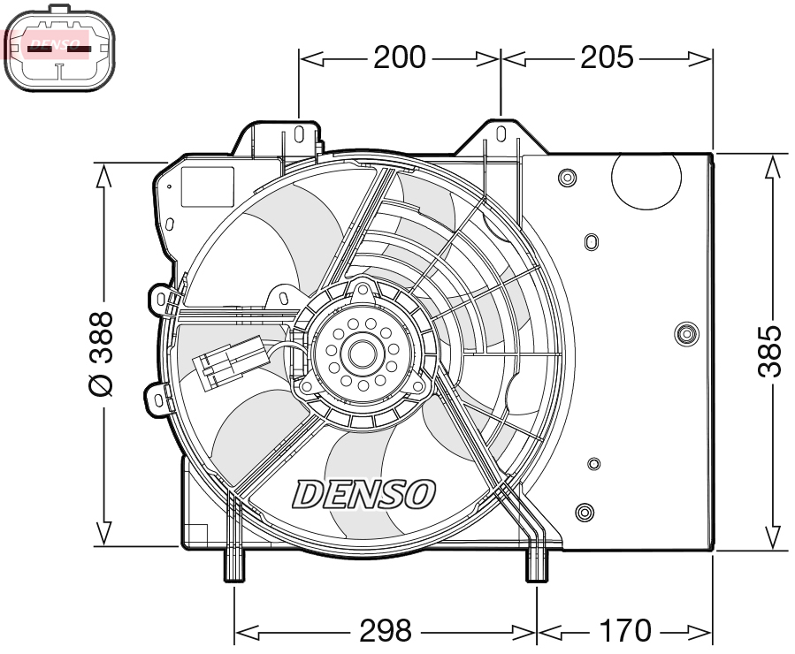 Ventilátor chladenia motora DENSO
