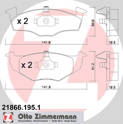 Sada brzdových platničiek kotúčovej brzdy ZIMMERMANN