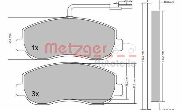 Sada brzdových platničiek kotúčovej brzdy METZGER