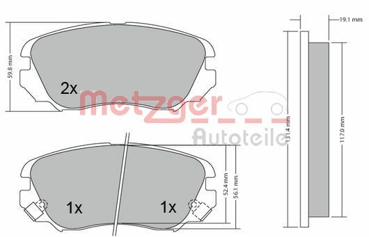 Sada brzdových platničiek kotúčovej brzdy METZGER