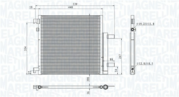 Kondenzátor klimatizácie MAGNETI MARELLI