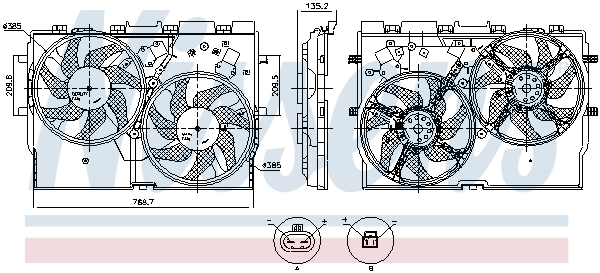 Ventilátor chladenia motora NISSENS