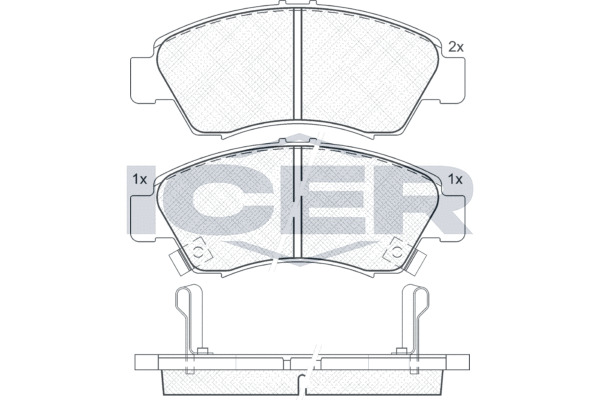 Sada brzdových platničiek kotúčovej brzdy ICER