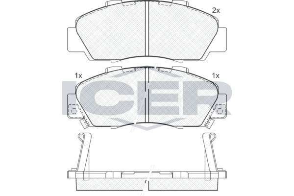 Sada brzdových platničiek kotúčovej brzdy ICER