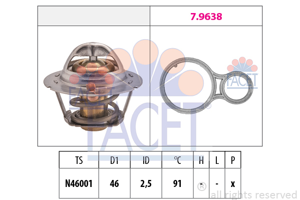 Termostat chladenia FACET