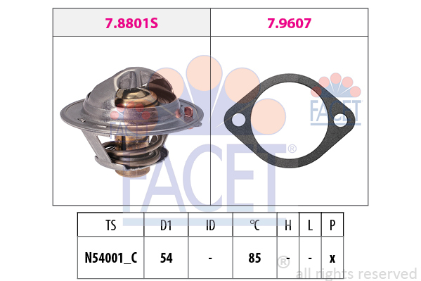 Termostat chladenia FACET