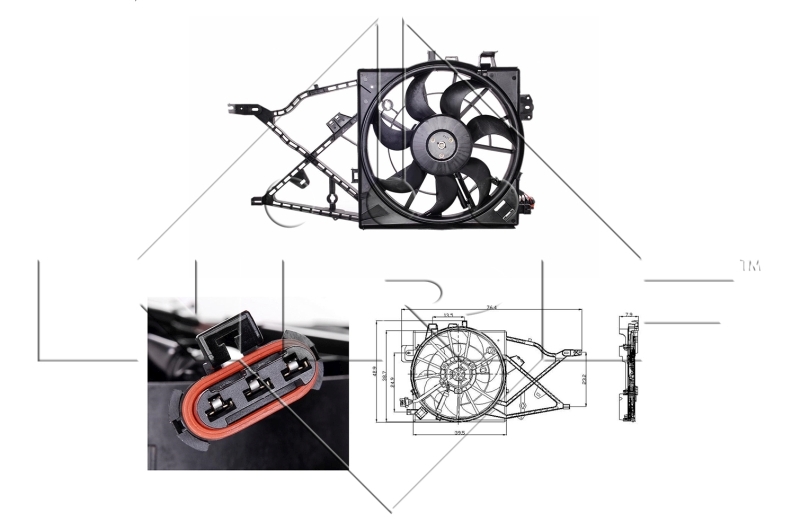 Ventilátor chladenia motora NRF