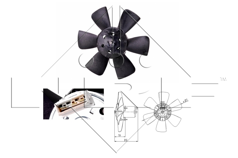 Ventilátor chladenia motora NRF