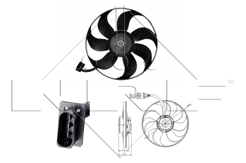 Ventilátor chladenia motora NRF