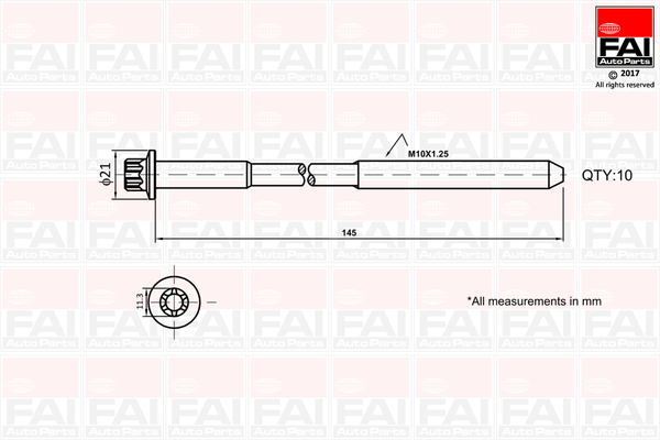 Sada skrutiek hlavy valcov FAI AutoParts