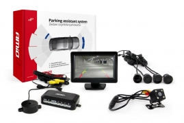 Asistenty parkovania TFT01 4,3` s kamerou CAM-315 LED, 4-senzorové čierne