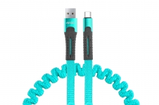 Pružinový kábel USB+USB-C 1.2m FullLINK UC-14