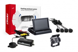 Asistenty parkovania TFT02 4,3” s kamerou HD-501-IR 4-senzorové, čierne