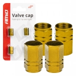 Hliníkové krytky na ventil žltá 4 ks AMIO-03633